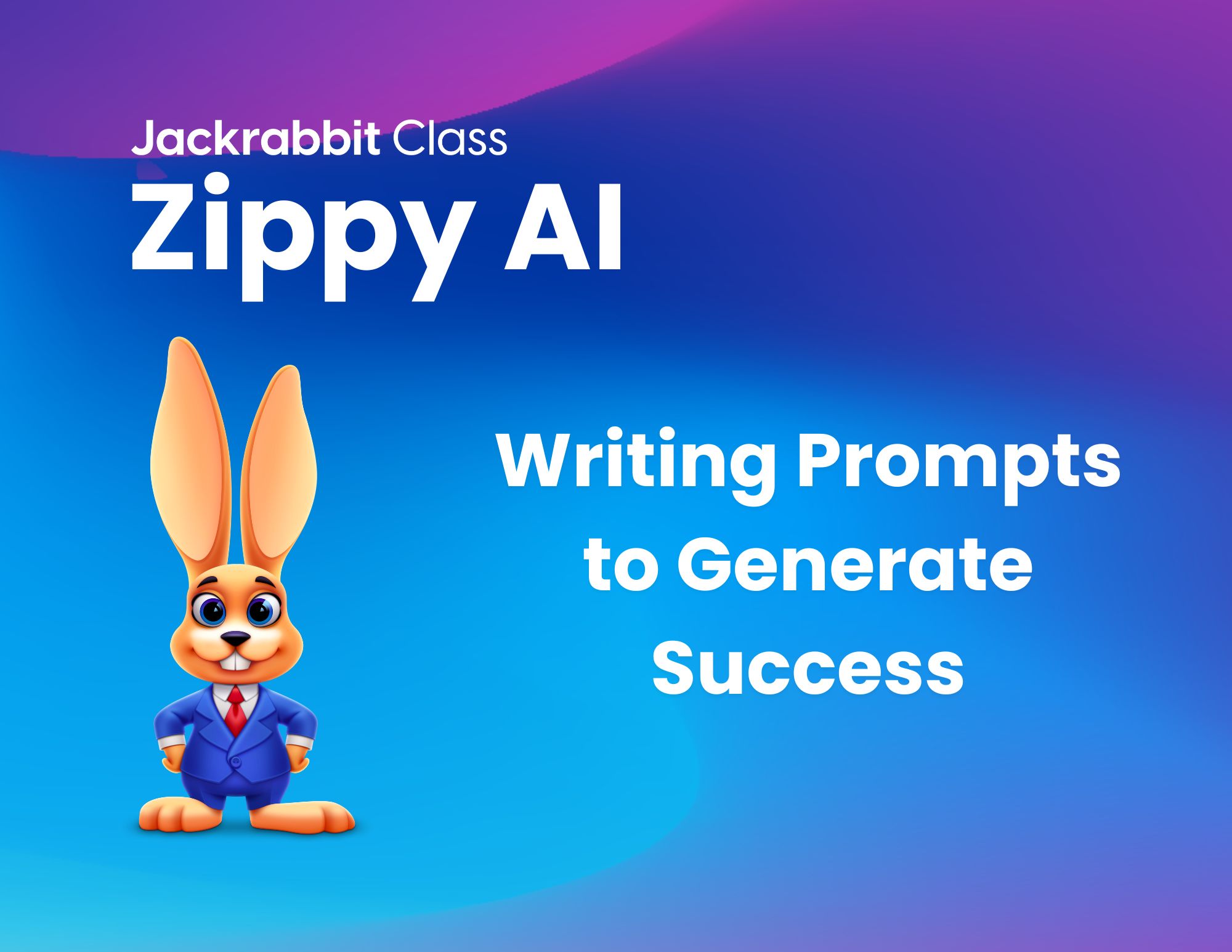 Zippy AI graphic writing prompts to generate success gradient and bunny