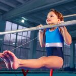 A Young Gymnast Practices His Routine