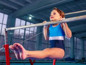 A Young Gymnast Practices His Routine